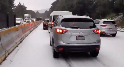 Fuerte granizada cubre de blanco la México-Cuernavaca; en CDMX se reportan lluvias en diversas alcaldías