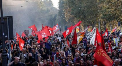 Protestan en Roma sindicatos y jóvenes ambientalistas contra el G20