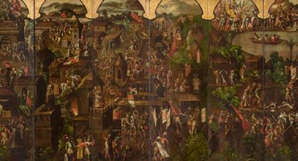 El Museo del Prado exhibe un biombo que relata la Conquista de México