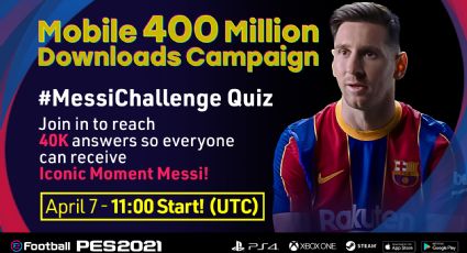 Messi celebra las 400 millones de descargas de PES 2021 Mobile con un reto