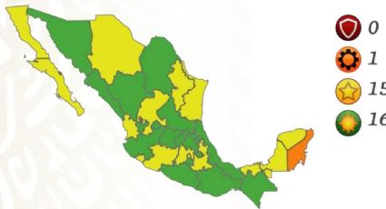 Estarán 16 estados en semáforo verde a partir de la próxima semana; queda una entidad en naranja