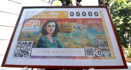 Con billete de Lotería rinden homenaje a Leonora Carrington en su décimo aniversario luctuoso
