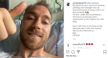 Eriksen envía mensaje alentador desde el hospital: "Estoy bien, dadas las circunstancias"