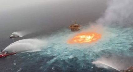 Tormentas eléctricas y fuga de gas ocasionaron incendio en el mar: Pemex