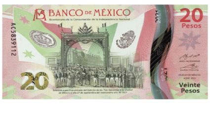 Hay nuevo billete de 20 pesos en circulación, anuncia Banco de México