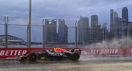 Checo Pérez termina quinto en la última práctica en Singapur, marcada por la lluvia