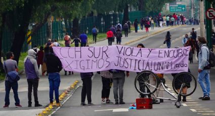 Estudiantes del CCH Sur protestan en Rectoría para exigir justicia por una compañera que sufrió abuso sexual en el plantel