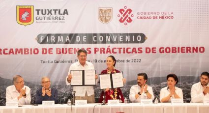 Alcalde de Tuxtla Gutiérrez pide una reforma para fortalecer a los ayuntamientos durante firma de convenio con la CDMX
