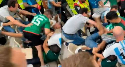 ¡Reprobados! Aficionados de México y Argentina protagonizan pelea dentro del Estadio Lusail
