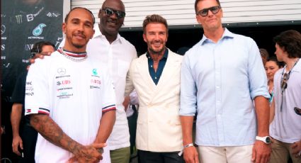 Hamilton, Jordan, Brady y Beckham, la foto de tres leyendas y un ‘colado’ en el Gran Premio de Miami