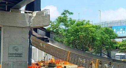 Colapsa trabe de puente vehicular en construcción en Querétaro horas después de ser colocada