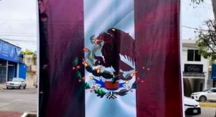 Cambian en Nayarit los colores de la bandera de México por el guinda de Morena; el gobernador se disculpa