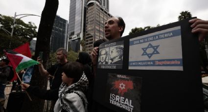 Realizan manifestación en la CDMX en apoyo a Palestina frente a la embajada de Estados Unidos