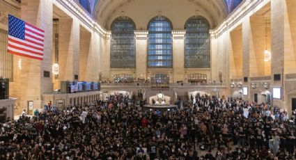 Cientos de manifestantes exigen en la Grand Central Terminal en Nueva York un alto al fuego en Gaza