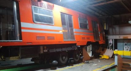 Tren del Metro choca en taller de El Rosario; la conductora resultó herida