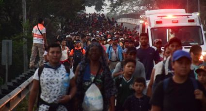 Caravana con casi 3 mil migrantes pernocta en Sayula de Alemán en su tercer día en Veracruz