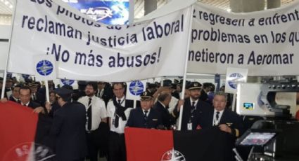 Trabajadores de Aeromar se van a huelga en el AICM para exigir el pago de sus prestaciones