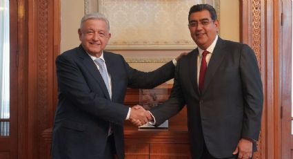 AMLO se reúne en Palacio Nacional con Salomón Céspedes, gobernador sustituto de Puebla