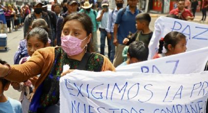 Indígenas tzotziles en Chiapas desplazados por la violencia exigen con movilización la detención de los culpables