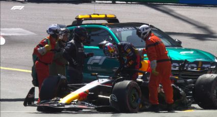 Checo Pérez queda fuera de la calificación del Gran Premio de Mónaco tras impactar su auto contra el muro en la primera vuelta