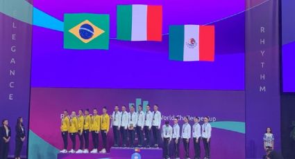 Selección Mexicana Femenil de Gimnasia Rítmica se cuelga medalla de bronce en la Copa del Mundo