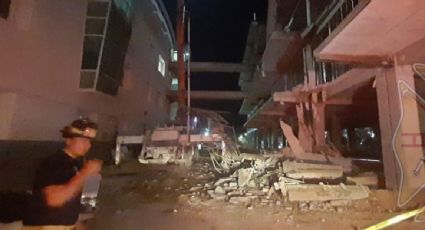 Derrumbe en construcción de estacionamiento en un hospital en Sonora deja tres lesionados