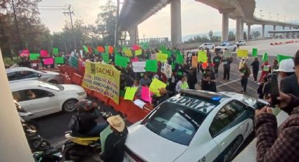 Manifestantes bloquean ambos sentidos de la autopista México-Cuernavaca en protesta por falta de agua