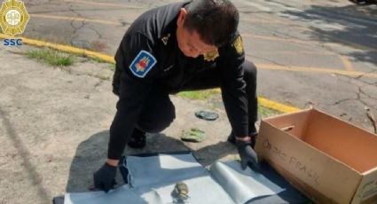 Hallan granada en Lomas de Chapultepec dentro de una caja de cartón