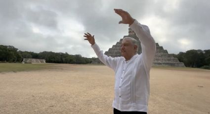 López Obrador recorre Chichén Itzá tras supervisar las obras de los tramos pendientes del Tren Maya