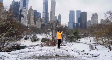 Central Park se viste de blanco por la primera nevada en Nueva York desde hace dos años