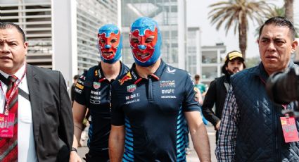 Checo Pérez usa máscara de luchador para unirse a la colorida fiesta de la Fórmula 1 en México