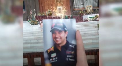 Aficionada asiste a la Basílica de Guadalupe para pedir que le vaya bien a Checo Pérez en el Gran Premio de México