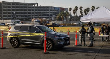 Instalan filtro de seguridad en la garita de Tijuana en el cruce hacia Estados Unidos