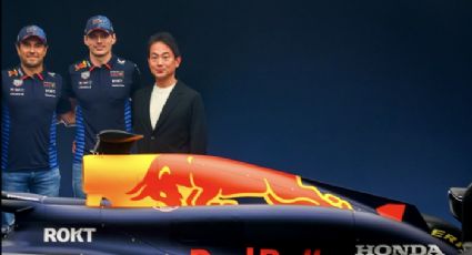 Honda publica mensaje de agradecimiento para Checo Pérez y ‘recorta’ de la foto a Christian Horner, jefe de Red Bull