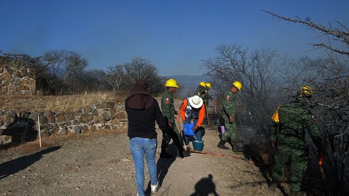Incendio afecta 30 hectáreas de zona arqueológica de Monte Albán