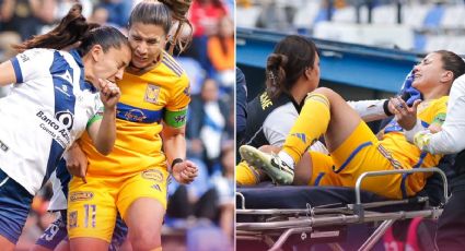 Nayeli Rangel, capitana de Tigres Femenil, sufre escalofriante golpe en el pómulo; sale en camilla llorando