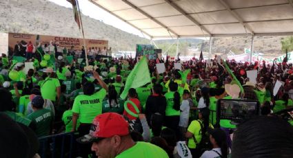 Juntos, pero no revueltos: Morena y el Verde muestran fuerza y división en evento de Sheinbaum en San Luis Potosí