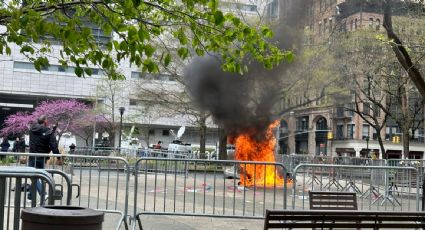 Un hombre se prende fuego frente al tribunal de NY donde se lleva a cabo el juicio de Trump