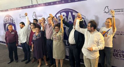 "Sí puedo y voy a mencionar al 'Cártel Inmobiliario'", dice Clara Brugada, la última en llegar al tercer debate por la CDMX