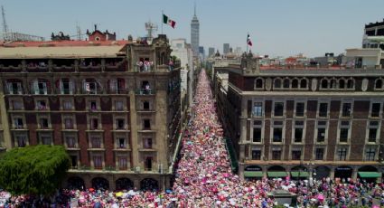 La Marea Rosa asegura que reunió a un millón de personas en el Zócalo; autoridades de la CDMX contabilizan 95 mil asistentes