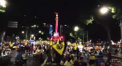 Los aficionados del América ‘inundan’ el Ángel de la Independencia para festejar el bicampeonato