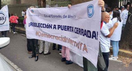 Panistas liderados por Gómez Morín protestan contra la elección interna y acusan a Marko Cortés de controlar el partido