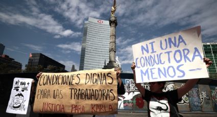 Protestan frente a las oficinas de Uber en la CDMX para exigir justicia por el asesinato de Karla Patricia