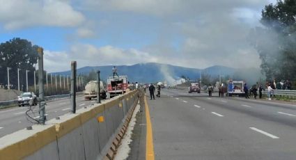 Suman tres afectados por explosión de pipa de diésel en la México-Puebla; conductor tiene quemaduras en todo el cuerpo