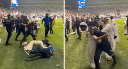 ¡Alta tensión! Aficionados de Emiratos Árabes Unidos entran a la cancha para tratar de agredir a los jugadores de Qatar tras perder el boleto directo al Mundial 2026