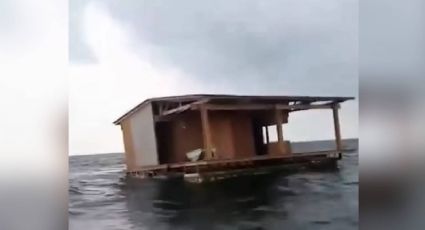 Restaurante fue arrastrado por el río Tuxpan y lo encuentran a más de 300 kilómetros de distancia en Veracruz