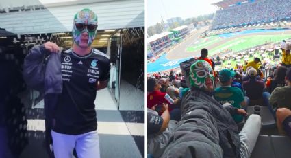 George Russell, piloto de Mercedes, se pone una máscara de luchador para seguir en modo incógnito la P1 del GP de México: “Estuvo genial”