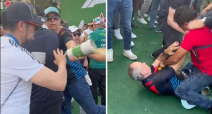Pelea “surrealista” en el GP de México: un hombre arroja cerveza y desata batalla campal con mujeres incluidas y coronada con un baile