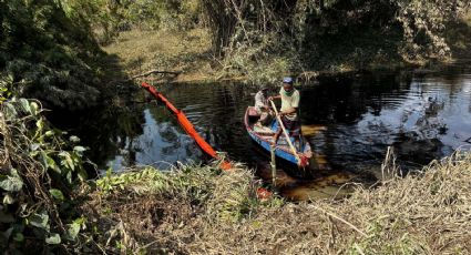 Han recuperado 2.51 millones de litros de hidrocarburo tras derrame de Pemex en el río Pantepec