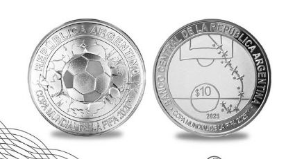 Banco de Argentina lanza una moneda mundialista de plata con el dibujo del golazo de Maradona en México 86'